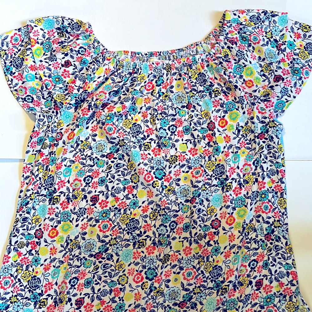 Off the Shoulder Floral Top Womens Size 14 W OX Short Sleeve Terra & Sky